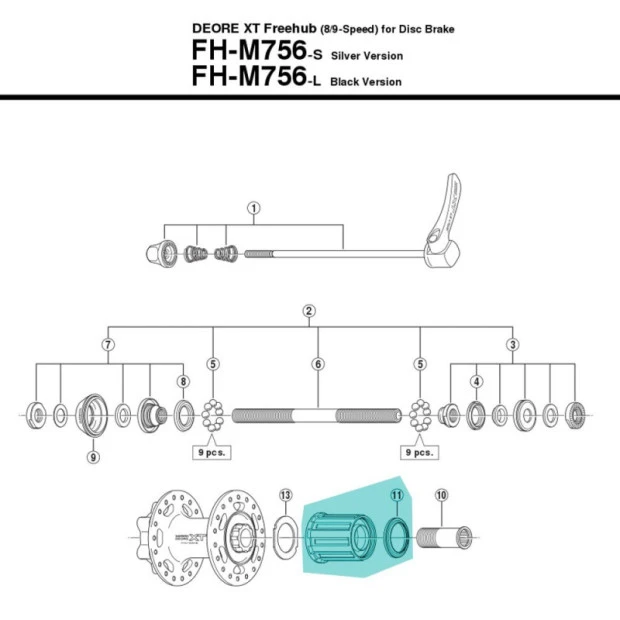 Corps Roue Libre Shimano - Y3BD98010 3 Corps Roue Libre Shimano - Y3BD98010