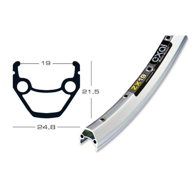 Jante Exal ZX 19 Argent 26' (559 Mm) - 36 T 3 Jante Exal ZX 19 Argent 26' (559 Mm) - 36 T