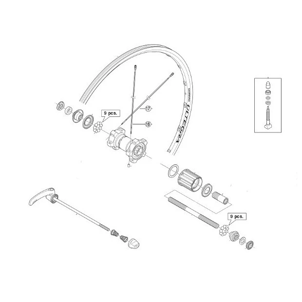 Rayon Shimano Ultegra WH6700 - Arrière (x1) 3 Rayon Shimano Ultegra WH6700 - Arrière (x1)